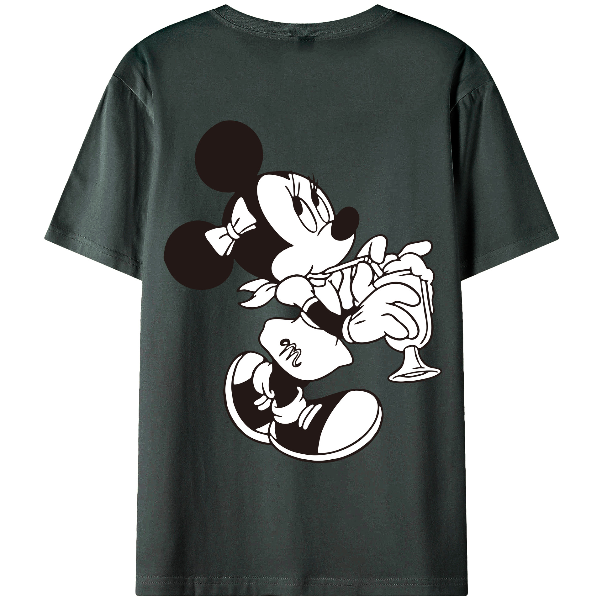 ミッキーマウス Mickey Mouse 綿100％ メンズ半袖Tシャツ（バックプリント） 通気性